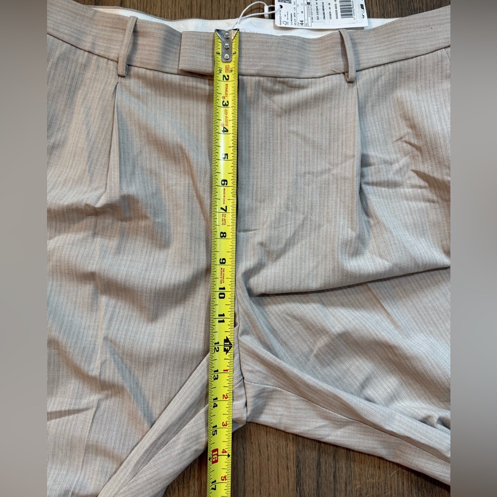 NEW Mango Striped Trousers-Size 12-Beige with Light Blue Stripe - Picture 15 of 15